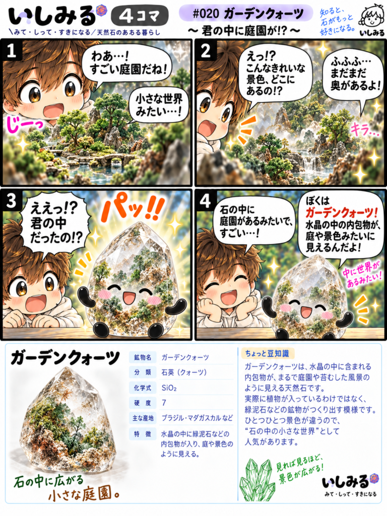 いしみる4コマ|ガーデンクォーツ。実物写真ではありません