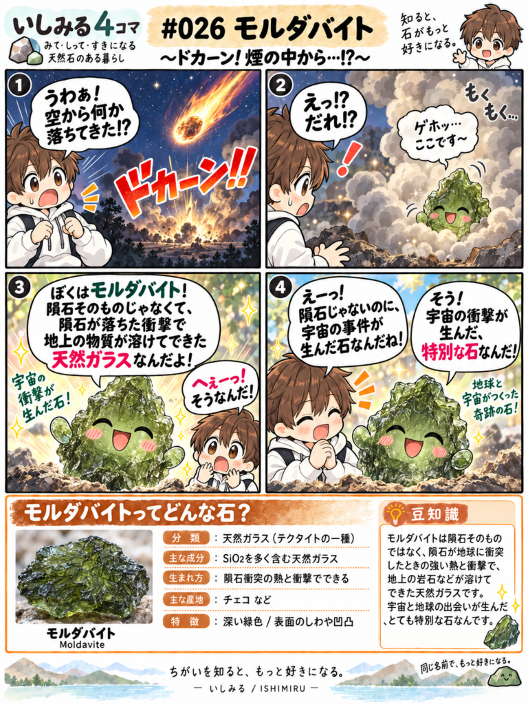 比較用のいしみる4コマ|モルダバイト