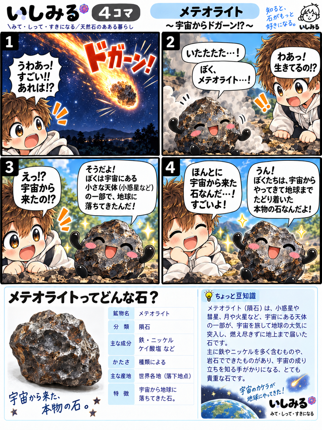 いしみる4コマ「メテオライト」宇宙からドガーン!?