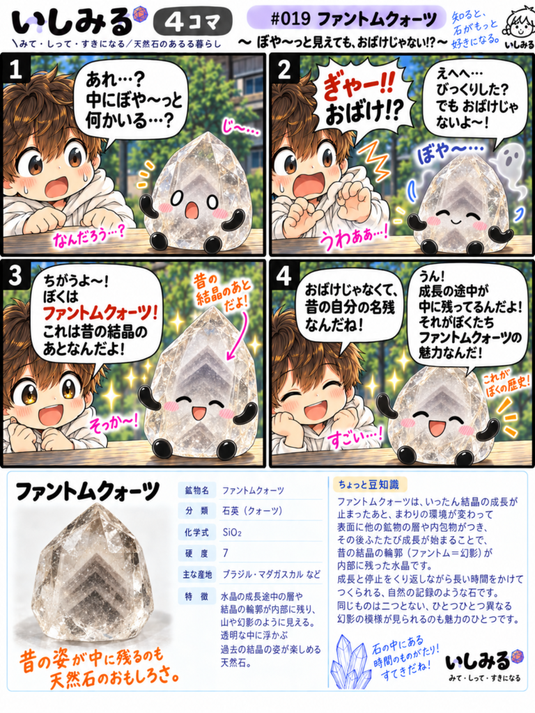 いしみる4コマ｜ファントムクォーツ。実物写真ではありません