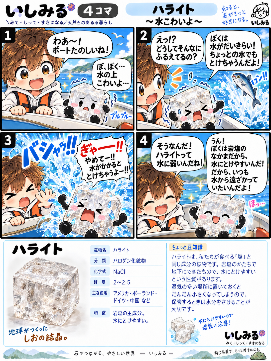 いしみる4コマ「ハライト」水こわいよ