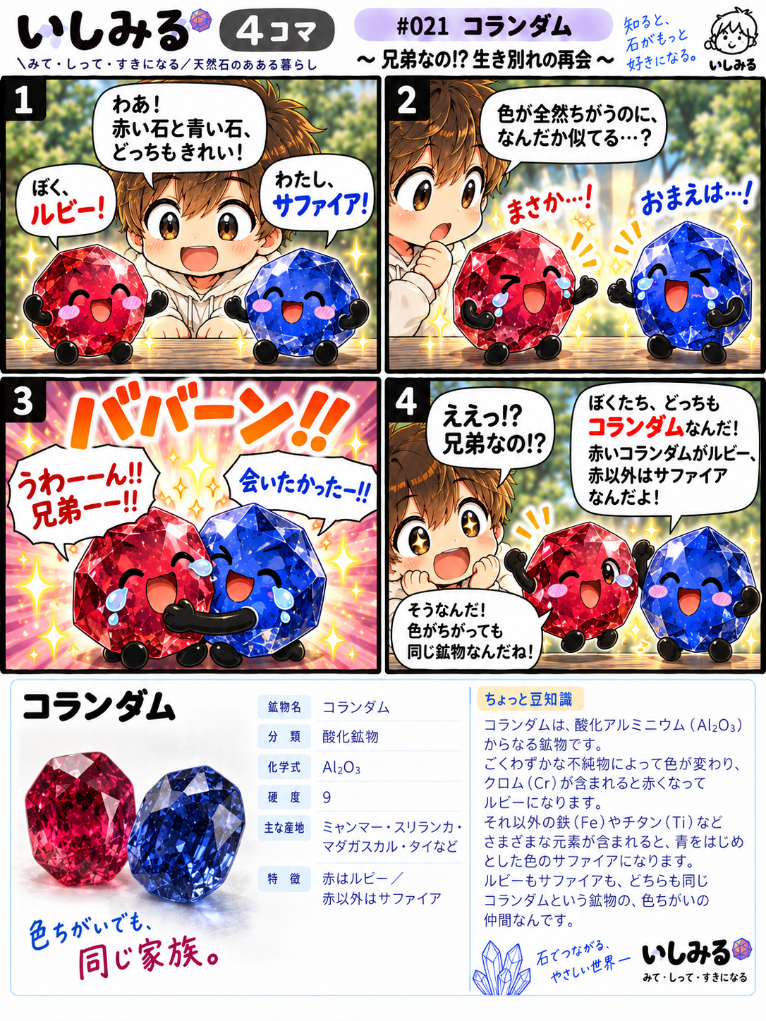 いしみる4コマ #021「コランダム」兄弟なの!? 生き別れの再会