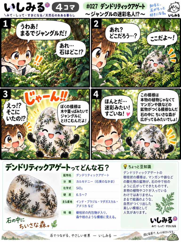 比較用のいしみる4コマ|デンドリティックアゲート